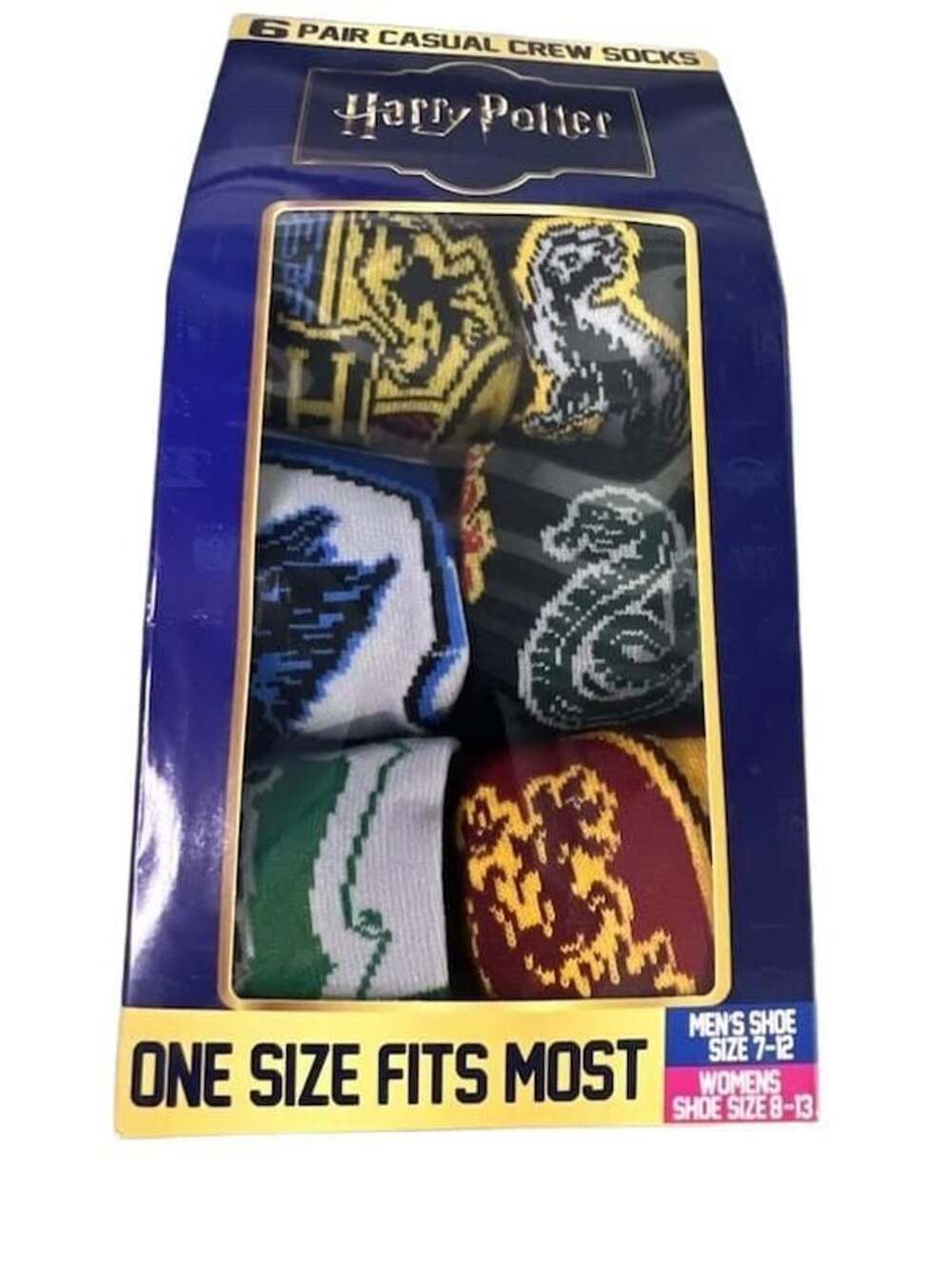 Harry Potter 6 Pair Casual Crew Socks One Size Fits Most Men’s 7-12 Womens 8-13